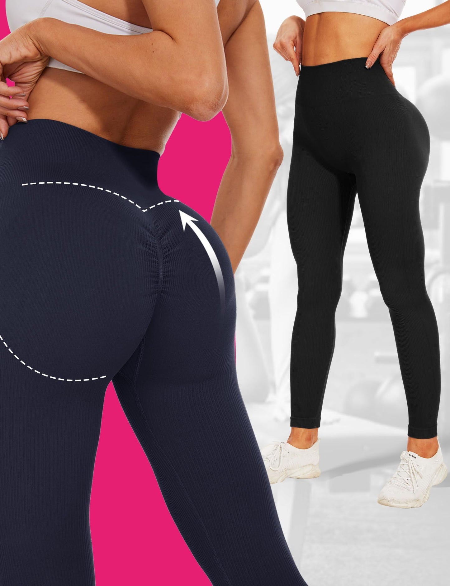 Leggings - Cropped High-waisted Seamless Solid Color Dark Gray