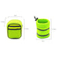 Bright yellow mesh bags with reflective stripes, measuring dimensions for outdoor use.