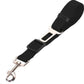 Black pet car seat belt leash with durable clip and adjustable strap for dog safety during car rides.