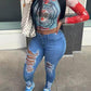 Ripped Denim Skinny Pants Women