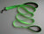 Green pet double handle pull leash made of nylon, featuring soft texture and reflective strip design.