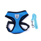 Blue breathable pet harness and leash set for dogs, perfect for comfortable walks and outdoor adventures.