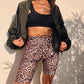 Women's Leopard-print Waist Support Hip Raise Slimming Shorts