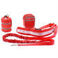 Adjustable hands-free dog leash set in red, including accessories for dog running and mobility.