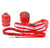 Adjustable hands-free dog leash set in red, including accessories for dog running and mobility.