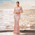 Long Sleeve Square-neck Sequined Sheath Fishtail Evening Dress