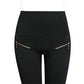 Zipper Button Hot Drilling High Waist Hip Lift Abdominal Pants