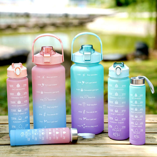 Gradient Three-piece Cup Large Capacity Sports Cold Water Bottle