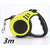 Pet automatic telescopic traction rope in yellow and black, 3m length, designed for one-handed control and easy braking.