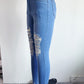 Ripped Denim Skinny Pants Women