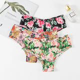 Sexy Print T-shaped Ice Silk Seamless Lightweight Breathable Invisible Sports Underwear Women