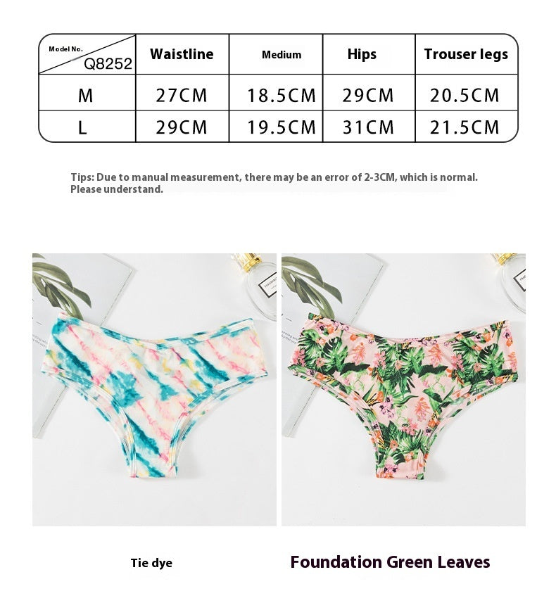 Sexy Print T-shaped Ice Silk Seamless Lightweight Breathable Invisible Sports Underwear Women